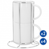 Sets of Stackables Sublimation Coffee Mugs with Stand