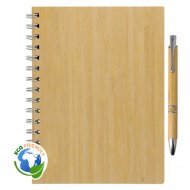 Set de libreta y bolígrafo de bambú