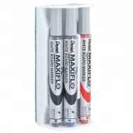 Set 4 rotuladores gel con borrador para pizarra Pentel Maxiflo