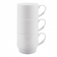 Stackable Sublimation Mug - White - View of one of our battery from mugs