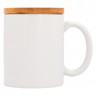 White Matt Mug with Bamboo Lid