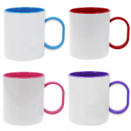 Mug sublimable - Anse et intérieur de couleur - Polymère