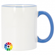 Taza para sublimación con borde y asa de color