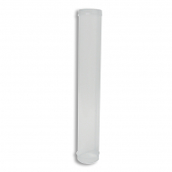 Tubo para rollos de plastico transparente de Ø50mm x 310mm con tapa