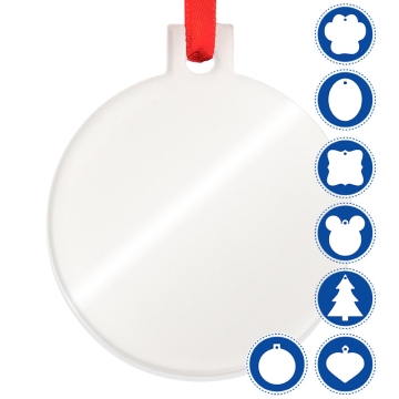 Décorations de Noël à suspendre en acrylique sublimables avec ruban