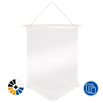 Fanion sublimable brillant - Forme écusson