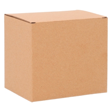 Caja marrón automontable para taza