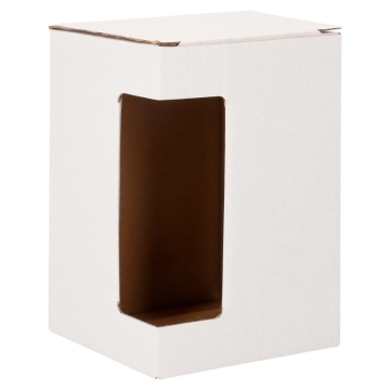 Weiße Box mit Fenster für hohe Tasse