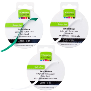 Rubans satin en rouleau couleurs assorties