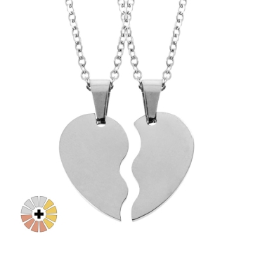 Heart Split Medal Necklaces for Engraving