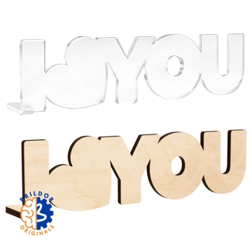 Lettres photo I ♥ YOU 5mm sublimables
