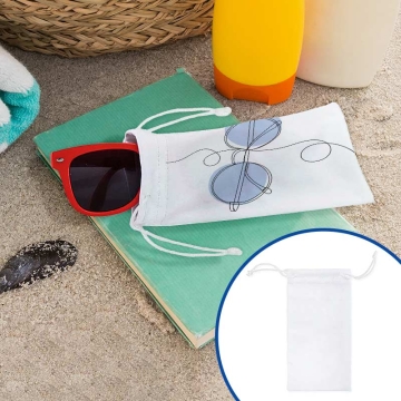 Etui à lunettes en tissu sublimable avec fermeture par cordon de serrage