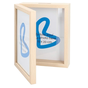 MDF Wooden Double Photo Frame Money Boxes