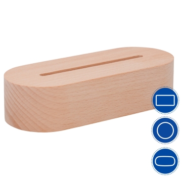 Bases de madeira com luz LED
