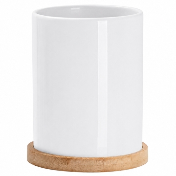Sublimable Ceramic Planters with Bamboo Base