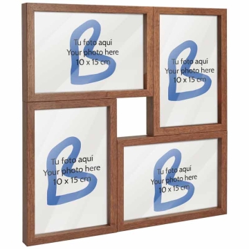 Walnut Wood Collage Photo Frame for 4 Photos