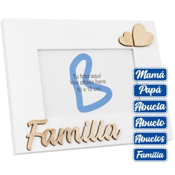 MDF Wooden Photo Frames Family Hearts