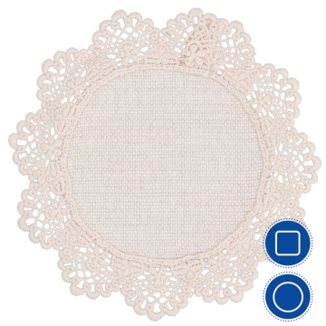 Sous-verre en lin sublimable avec bordure crochet