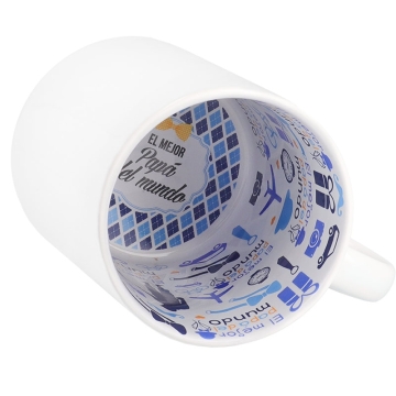 Sublimationstasse mit vorgedrucktem Innenmotiv „Papá“

