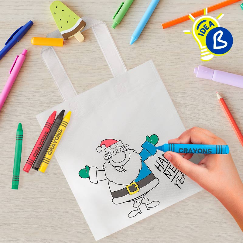 - bolsa para colorear papa noel pack 10 uds d2 - 7 ideas para personalizar adornos y bolas de Navidad