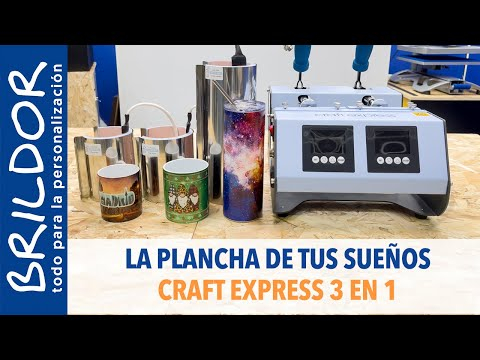 PLANCHA DOBLE para SUBLIMAR TAZAS, TERMOS y BOTELLAS: Craft Express 3 en 1