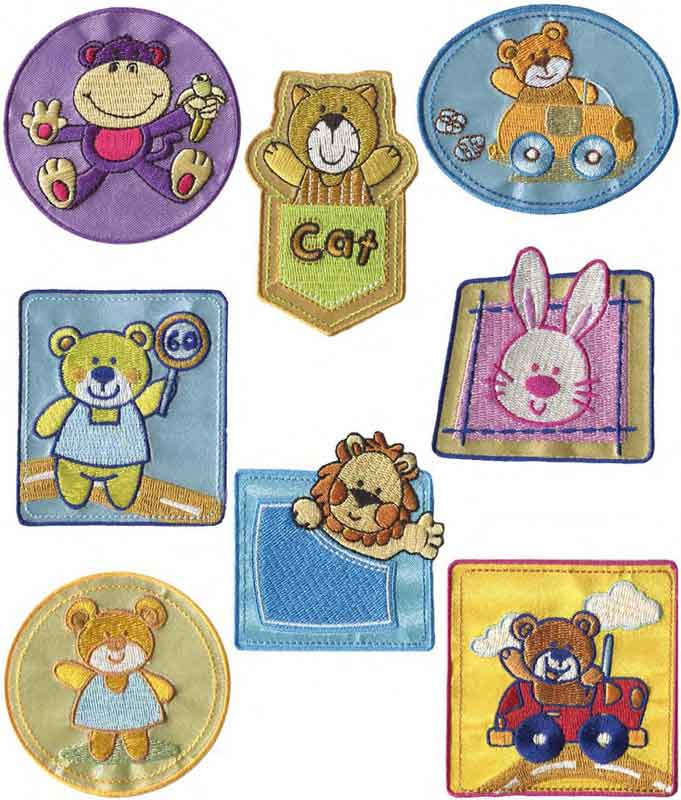 Parches bordados Animales infantiles Surtido 8 uds BRILDOR