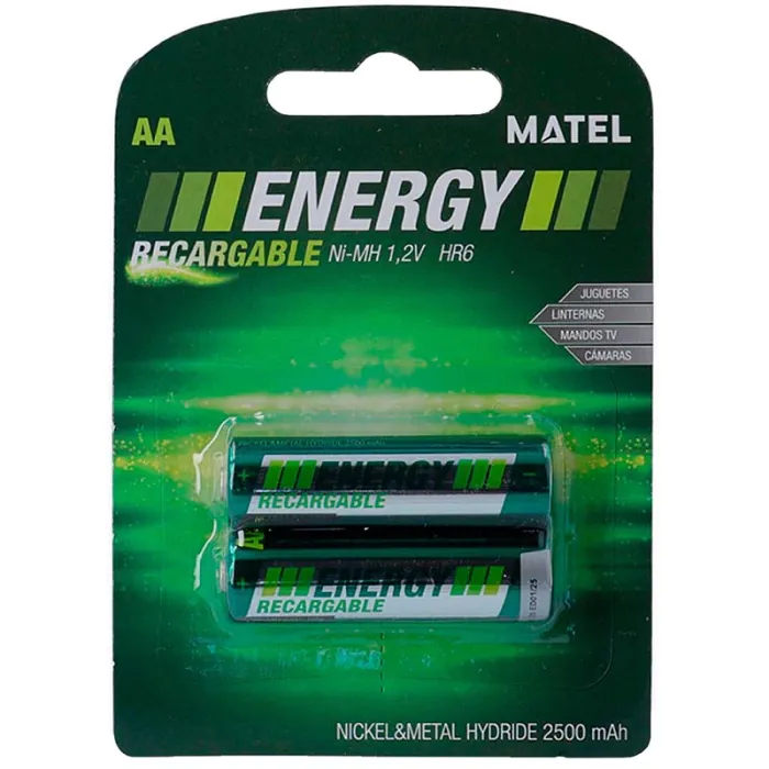 Pilas AA recargables - Pack 2 uds