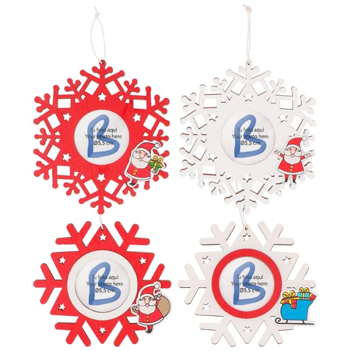 Hanging Christmas Photo Ornaments - Snowflakes Hanging Christmas Photo Ornaments - Snowflakes