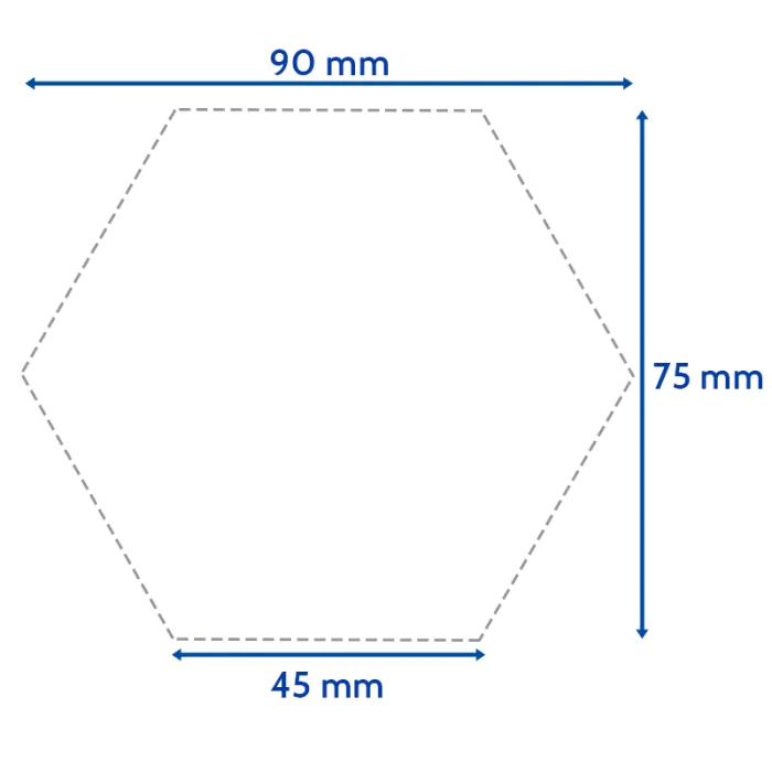 Balón de fútbol - Medidas del panel hexagonal
