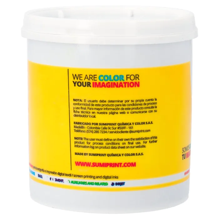 Base acuosa incolora para serigrafía Sumiprint - Reverso
