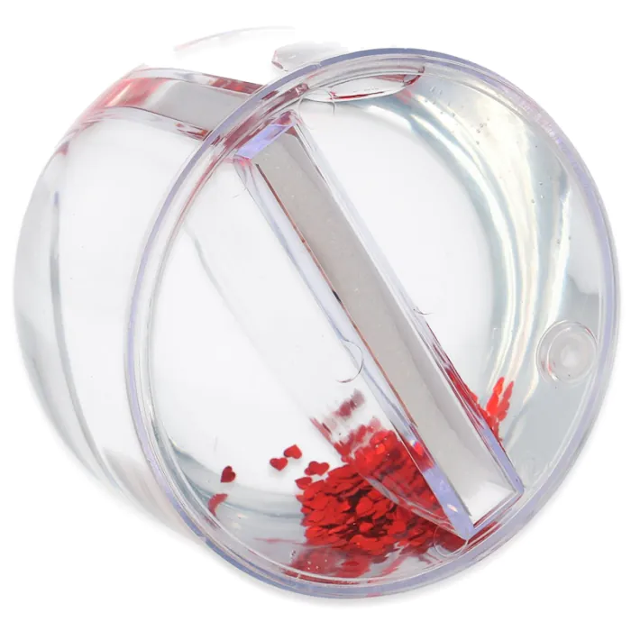 Bola de nieve corazones rojos con foto - Ranura con carátulas y esponja