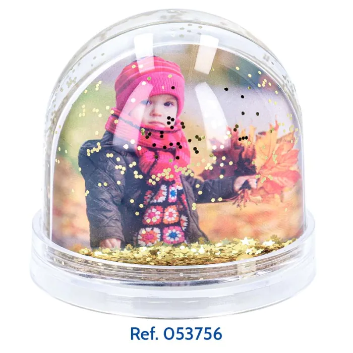 Boule à neige photo - Étoiles dorées et paillettes