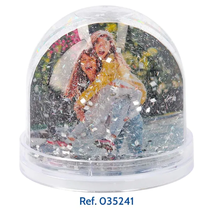 Boule à neige photo - Paillettes argentées