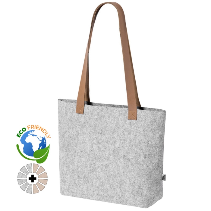Bolsas fieltro reciclado sublimable con asas polipiel