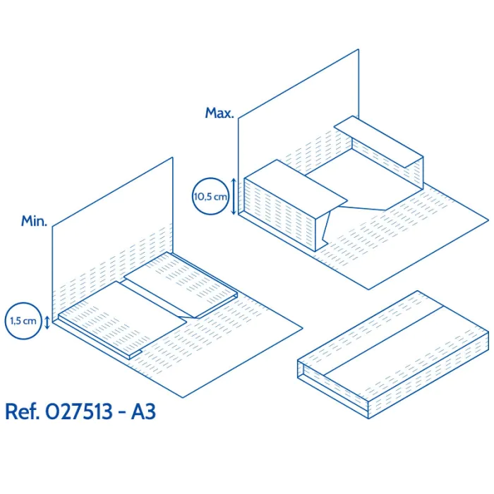 Dimensions étui-croix A3
