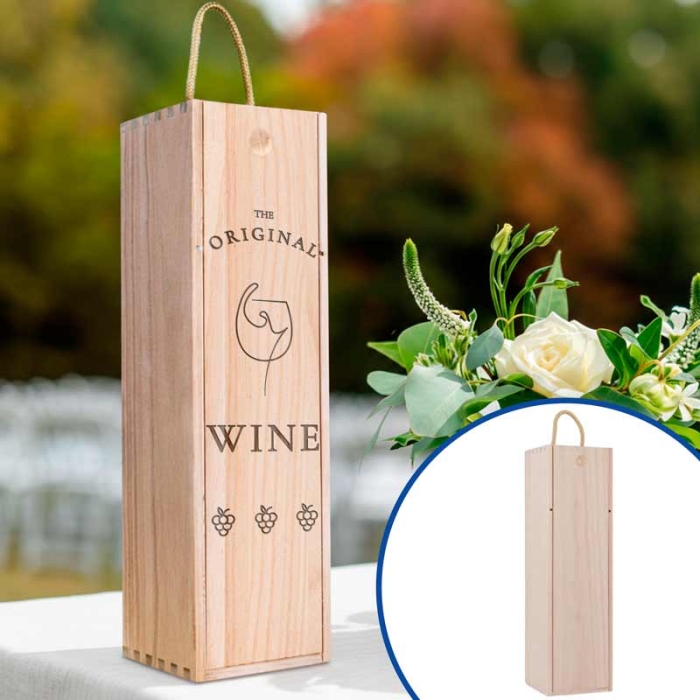 Caja de vino de madera para grabado