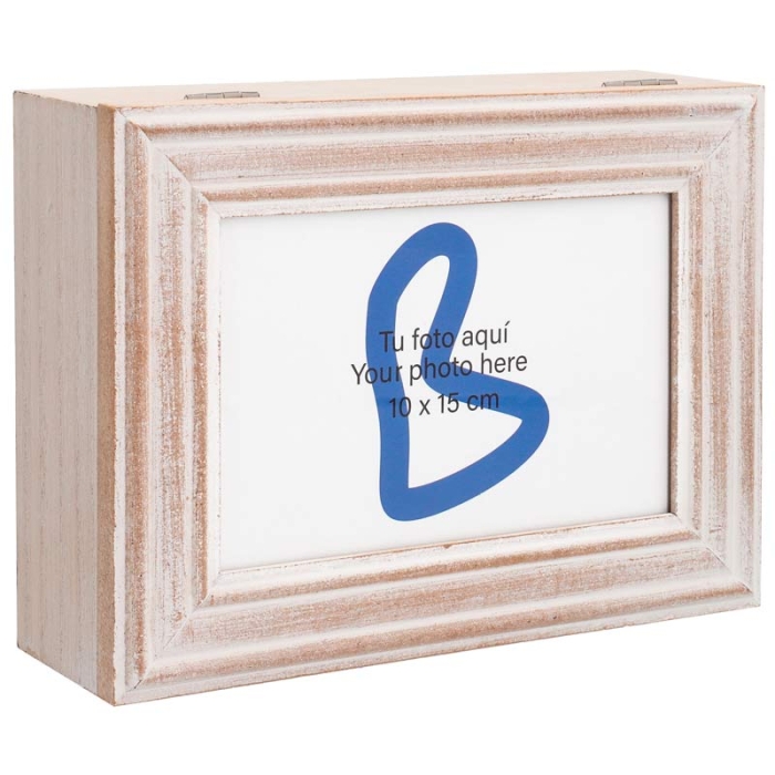 Cajas portafotos de madera a la tiza