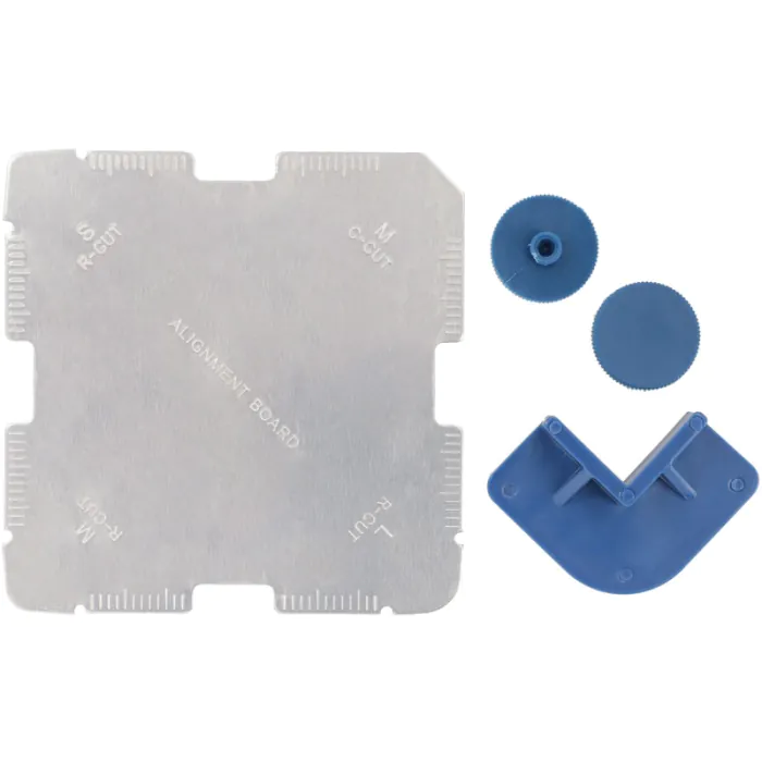 Redondeadora de esquinas - Base de alineación, almohadillas antideslizantes y guía L