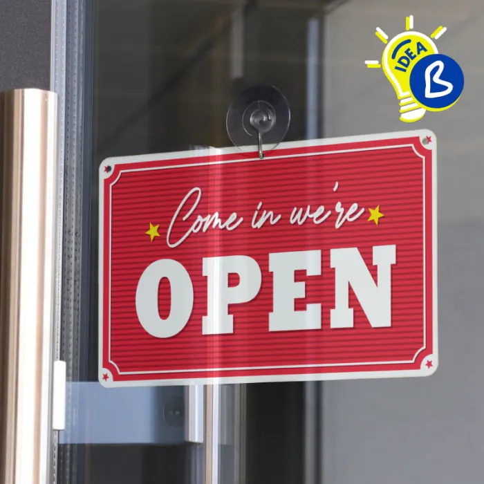 Ejemplo de cartel personalizado - Abierto