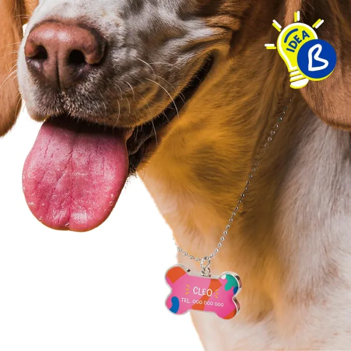 Chapa para mascota forma hueso sublimable BRILDOR ®