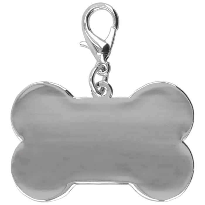 Reverso de la chapa forma hueso para grabado láser con mosquetón