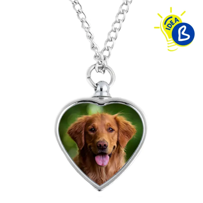 Sublimation Heart Ashes Holder Memorial Necklace - Personalisation example