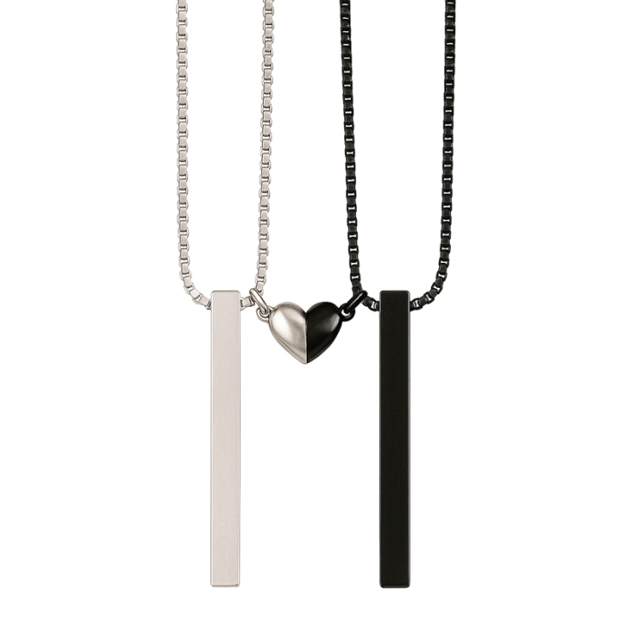 Magnetic Heart Necklaces for Engraving