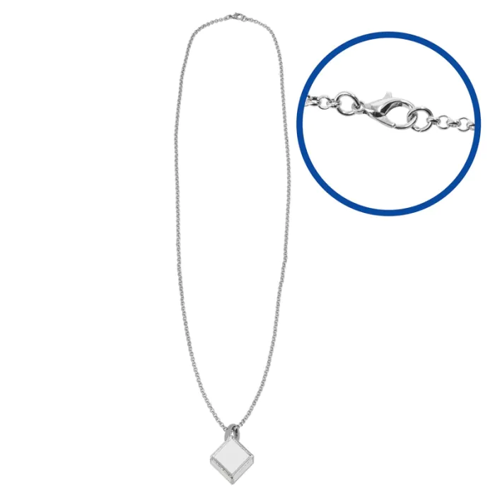 Chaîne, collier, collier, chaîne cube, bijoux en verre
