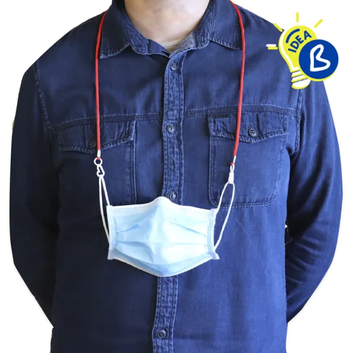 Cordones para colgar mascarillas - Ejemplo de uso