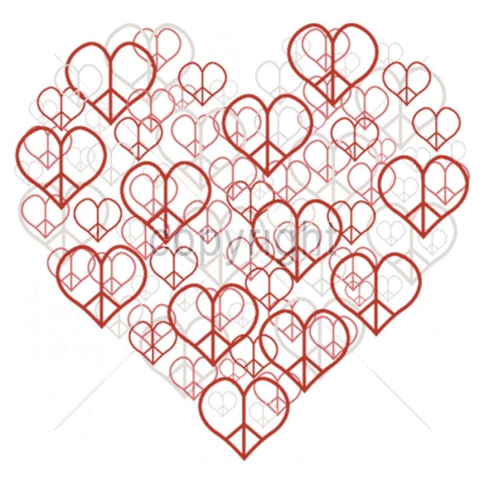 Diseño Transfer Corazón de corazones de la paz pack 4 uds