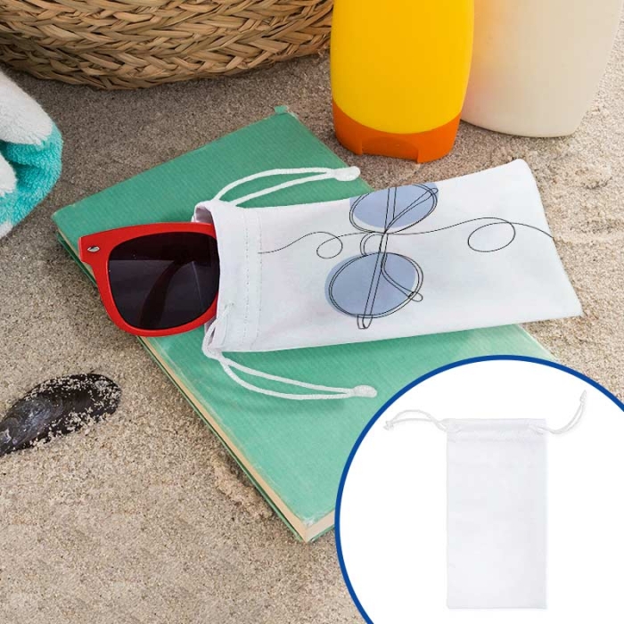 Sublimatable Fabric Glasses Case with Drawstring Closure