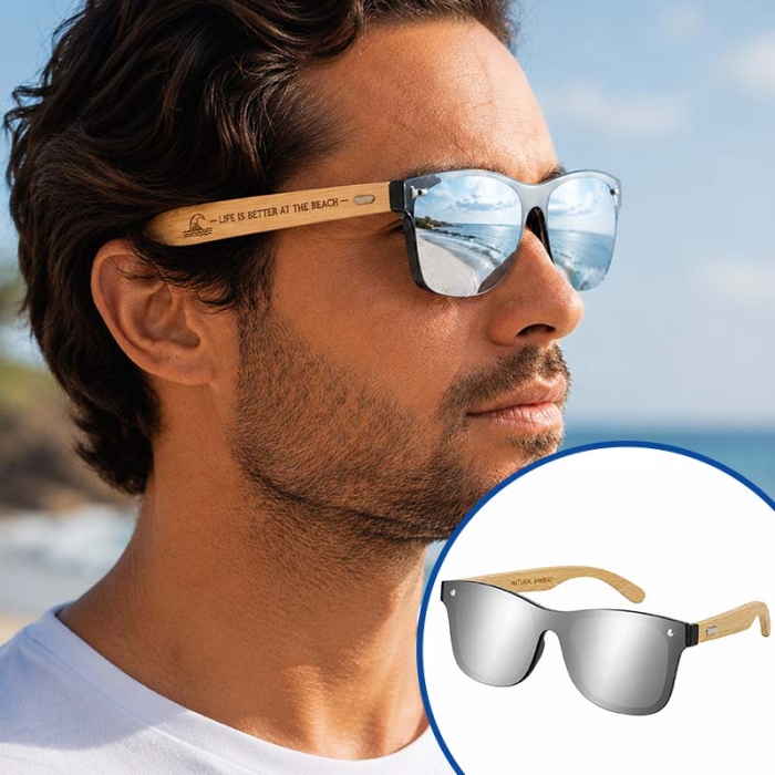 Gafas sol con patilla bambú para grabado Gafas sol con patilla bambú para grabado