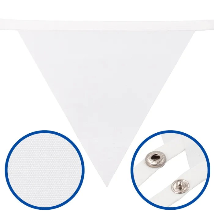 Guirnaldas de tela sublimable - Blanca forma triángulo
