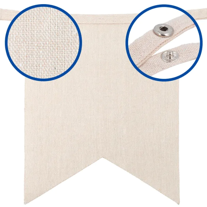 Guirnaldas de tela sublimable  - Símil lino forma rectangular con picos